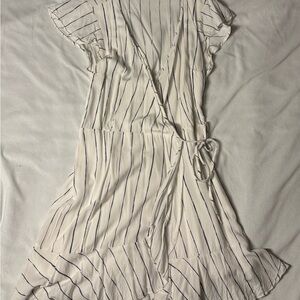 Abercrombie & Fitch White and Black Striped Mini Dress